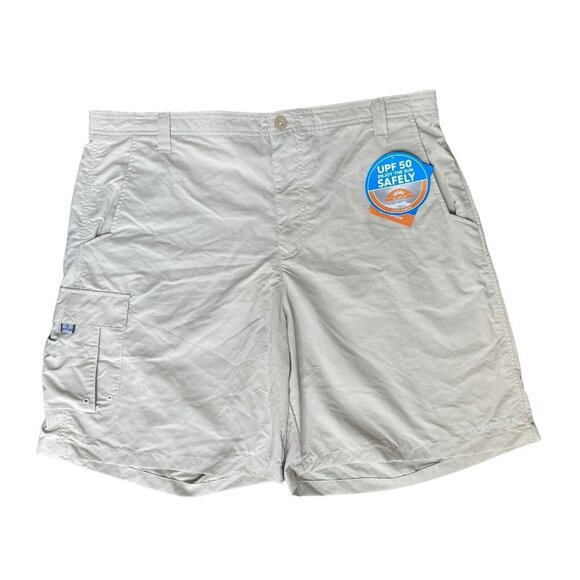 Columbia Cargo Shorts PFG Bahama 8" Inseam High RIse Omni-Shade Beige Mens XL - Picture 1 of 10